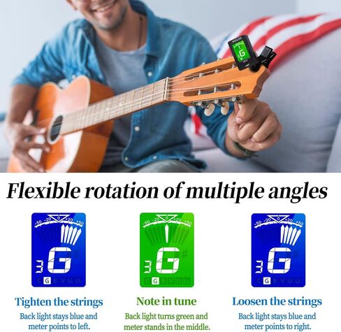 WOGOD Ukulele Stand Instrument Stand Folding Portable Stand and Guitar Tuner Clip on Ukulele Violin Tuner in Kuwait