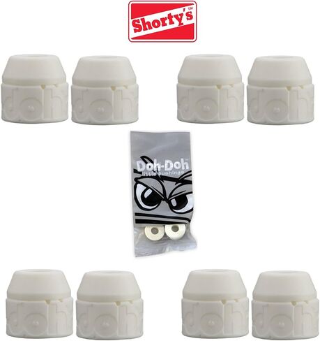 Shortys Doh Doh 10 Pack Box - White 98a Skateboard Bushings Box in Kuwait