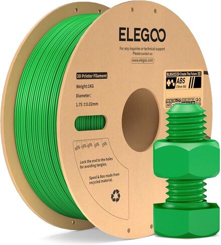 ELEGOO ABS Filament 1.75mm Black 1KG, Heat Resistant 3D Printer Filament High Toughness & Impact Resistance, 1kg spooll(2.2lbs) Fits for Most FDM Printer in Kuwait
