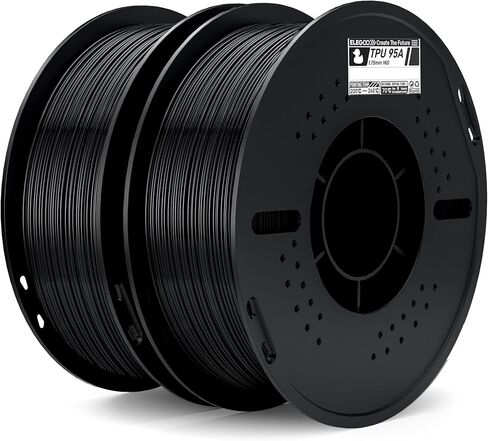ELEGOO خيوط TPU 1.75 مم أسود 1 كجم، 95A خيوط طباعة ثلاثية الأبعاد مرنة وناعمة 1 كجم بكرة (2.2 رطل) تناسب معظم طابعات FDM ثلاثية الأبعاد in Kuwait