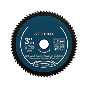 3inch/75mm High Speed Metal Saws Blades Cutting Disc for Soft Wood Copper Aluminium Plastic Bore 10mm(2pcs) in Kuwait