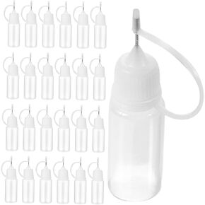 Mikinona 25pcs 10ml Precision Needle Tip Squeeze Bottles – Refillable Dispenser Applicator for Paint, Glue, Moisturizing Liquid – Portable Liquid Dispensing Bottles for Craft and Industrial in Saudi Arabia