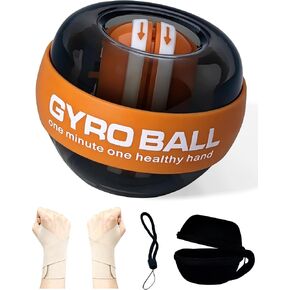Gyro Exercise Ball with Auto-Start & Colourful LED Lights, Wrist Forearm Workout Strengthener, Hand, Finger and Arm Strength Training and Flexibility, Includes wrap-Around Wristband in Kuwait