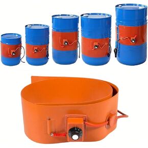 Industrial Electric Drum Heater - Heavy Duty Silicone Heating Belt with Thermostat for 100L Oil Barrels & Pails, Anti-Freeze & Condensation Protection, 1500W Insulated Design (250mm x 1200mm) in Kuwait