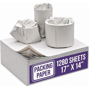 Packing Paper Sheets for Moving, 1280 Sheets, 14 x 17 Inch, 20 lb | Bulk unprinted packing paper for wrapping dishes, mugs, glassware, décor, and fragile items during moving or shipping. in Kuwait