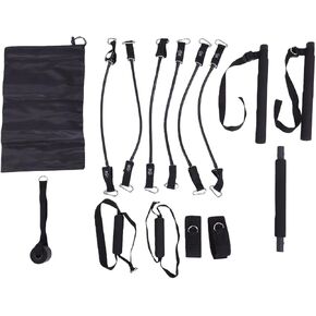 Pilates Bar Kit 20 30 40 Lbs Resistance Bands Adjustable Pilates Workout Equipment with Storage Bag for Home Fitness in Kuwait