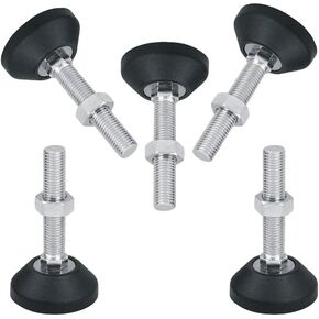 5 Pieces Adjustable Leveling Feet for Furniture Legs with Carbon Steel Material Wide Base Swivel Levelers Suitable for Industrial Equipment Support Ho, M12x50 D60 in Kuwait