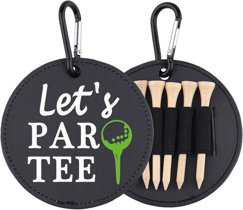 Let's Par Tee Leather Golf Tees Holder Funny Golf Tee Tag Birthday Gift for Mom Dad Grandpa in Kuwait