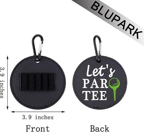 Let's Par Tee Leather Golf Tees Holder Funny Golf Tee Tag Birthday Gift for Mom Dad Grandpa in Kuwait