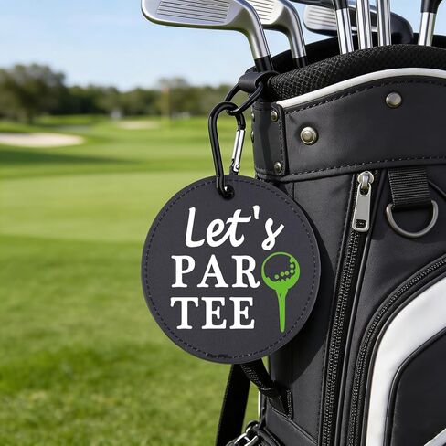 Let's Par Tee Leather Golf Tees Holder Funny Golf Tee Tag Birthday Gift for Mom Dad Grandpa in Kuwait