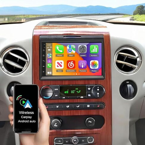 Phezen Android 13 Car Stereo for Ford F-150 F-250 F-350 2004-2014 مع Carplay Android Auto ، ستيريو شاشة تعمل باللمس 7 بوصة لـ Ford مع GPS Mirror Link Bluetooth SWC-[2G+32G] in Kuwait