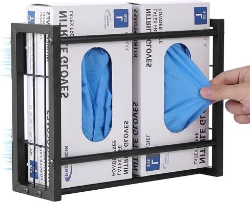 Magnetic Glove Holder, Wall Mount & Fridge Mount Metal Dispenser Holds 2 Boxes, Wall Mount Disposable Gloves & Tissue Dispenser for Garage, Workshop, Kitchen, Office and Toolbox in Kuwait