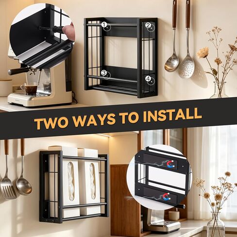 Magnetic Glove Holder, Wall Mount & Fridge Mount Metal Dispenser Holds 2 Boxes, Wall Mount Disposable Gloves & Tissue Dispenser for Garage, Workshop, Kitchen, Office and Toolbox in Kuwait