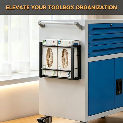 Magnetic Glove Holder, Wall Mount & Fridge Mount Metal Dispenser Holds 2 Boxes, Wall Mount Disposable Gloves & Tissue Dispenser for Garage, Workshop, Kitchen, Office and Toolbox in Kuwait