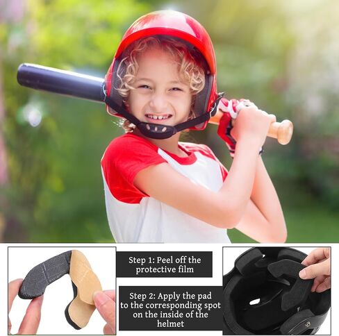 1 Set Batting Helmet Padding, Universal Helmet Padding Kit, 0.79 Inch Thickened Foam Replacement Pads for Batting Catchers Helmets, Sport Helmets Pad Replacement for Catchers Baseball Softball Players in Kuwait