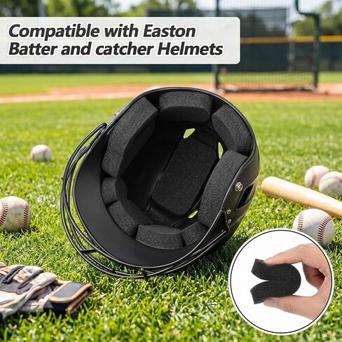 1 Set Batting Helmet Padding, Universal Helmet Padding Kit, 0.79 Inch Thickened Foam Replacement Pads for Batting Catchers Helmets, Sport Helmets Pad Replacement for Catchers Baseball Softball Players in Kuwait