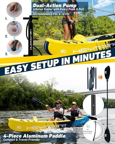 Inflatable Kayak Fishing Kayak for Adults Portable Touring Kayak Canoe with Wheeled Backpack, Seats, Pump and Paddles, Full Drop Stitch Construction in Saudi Arabia
