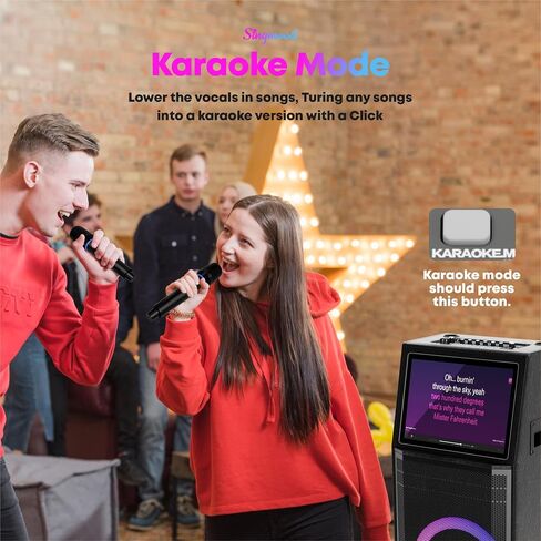 Karaoke Machine for Adults, with Lyrics Display, Smart Portable Big Bluetooth Speaker 2 Wireless Microphones, Professional Karaoke System 1000W Peak Power Big Bluetooth DJ Light in Kuwait
