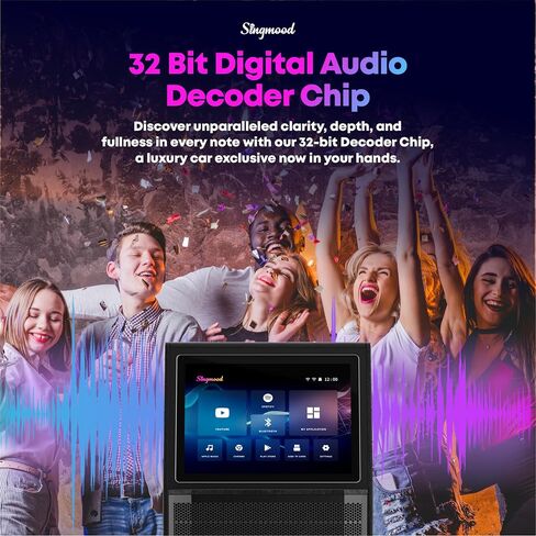 Karaoke Machine for Adults, with Lyrics Display, Smart Portable Big Bluetooth Speaker 2 Wireless Microphones, Professional Karaoke System 1000W Peak Power Big Bluetooth DJ Light in Kuwait