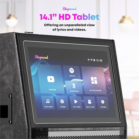 Karaoke Machine for Adults, with Lyrics Display, Smart Portable Big Bluetooth Speaker 2 Wireless Microphones, Professional Karaoke System 1000W Peak Power Big Bluetooth DJ Light in Kuwait