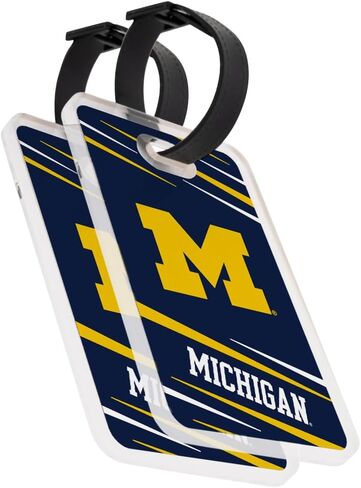 Desert Cactus University of Michigan Luggage Tag – Official UM Wolverines 2 Pack Travel ID Label for Suitcases, Bags, and Carry-Ons (2-Pack Acrylic Luggage Tag A) in Kuwait