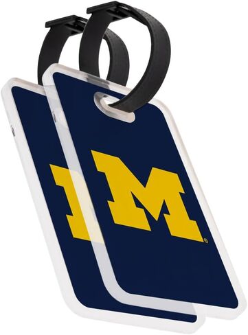 Desert Cactus University of Michigan Luggage Tag – Official UM Wolverines 2 Pack Travel ID Label for Suitcases, Bags, and Carry-Ons (2-Pack Acrylic Luggage Tag A) in Kuwait