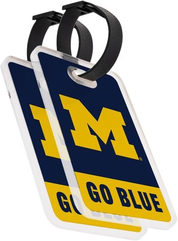 Desert Cactus University of Michigan Luggage Tag – Official UM Wolverines 2 Pack Travel ID Label for Suitcases, Bags, and Carry-Ons (2-Pack Acrylic Luggage Tag A) in Kuwait