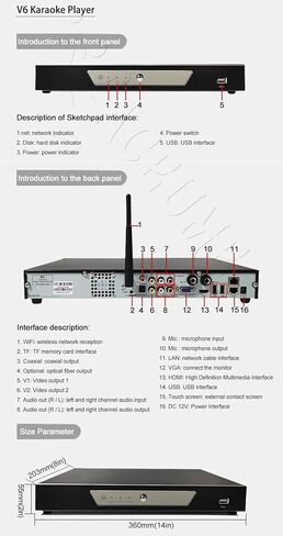 TSRV81M-6TB HDD 112K Chinese(Mandarin DVD +Cantonese DVD)+English DVD +Vienamese DVD Songs 22" Touch Screen Karaoke Player,Songs Machine,Echo Mixing, Remote Controller in Kuwait