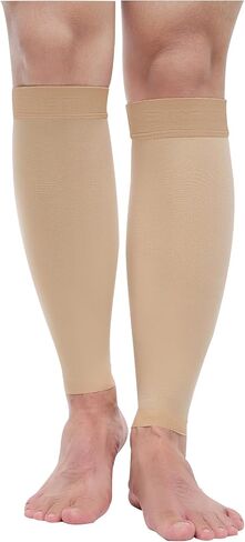 8-15 mmHg 1Pair Men and Women Wide Calf Sleeve Brace Compression Socks for Leg Support, Pain Relief in Kuwait