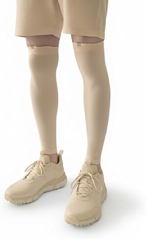 Premium Golf Leg Sleeves Unisex MADE IN KOREA UV‑Protection THIN Cooling Seamless [Non-Slip Silicone Strips] in Kuwait