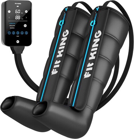 FIT KING Air Compression Recovery System, Rechargeable Leg Massager with 5 Chambers, Customized Zone Massage Optional, FSA-HSA (Medium) in Kuwait