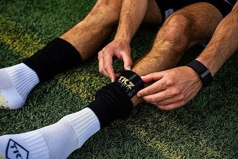 Tekkerz leg sleeve over 20 color variations compatible with grip socks for soccer, football, hockey, rugby athletic socks (US, Alpha, Medium, Regular, Regular, Vegas Gold) in Kuwait