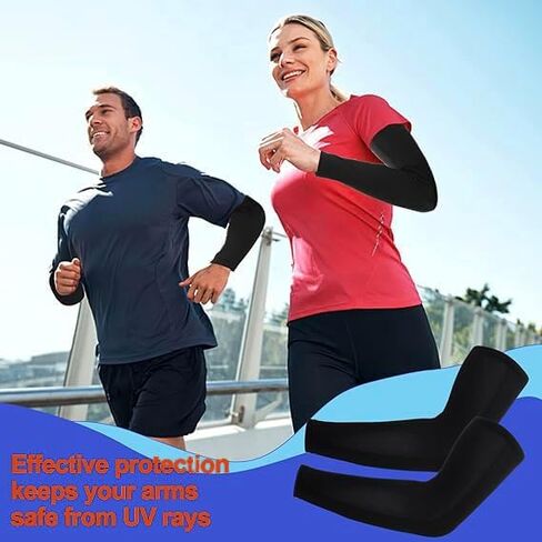 2 Pair Compression Leg Sleeves and Arm Sleeve,UV Protection & Full Leg Coverage,Anti-Slip Silicone Grip,White & Black in Kuwait