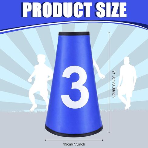 Tegeme Numbered Cone Covers Durable Nylon Numbered Cone Collars 8.38 x 7.5 x 0.5 Inches for Site Sign Layout Numbering Multicolor (Cones Not Included) in Kuwait