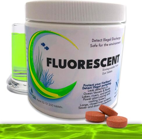 New Resources Group Water Leak Tracing Tablets Neon Bright Green Dyes Detect Illegal Discharge Boats, EPA Standard Sewer and Drain Commercial in Kuwait