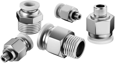 PC4/6/8/10/12/14/16 Pneumatic Cylinder Quick Connector Air Pipe Threaded Straight-Through 1Pcs(Whitepc4-01) in Kuwait