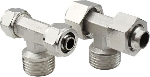 PB6-01/PB8-02/PB10-03/12-04 Copper Pneumatic Quick Connector T-type Tee Thread Twist 1Pcs(PB10-04) in Kuwait