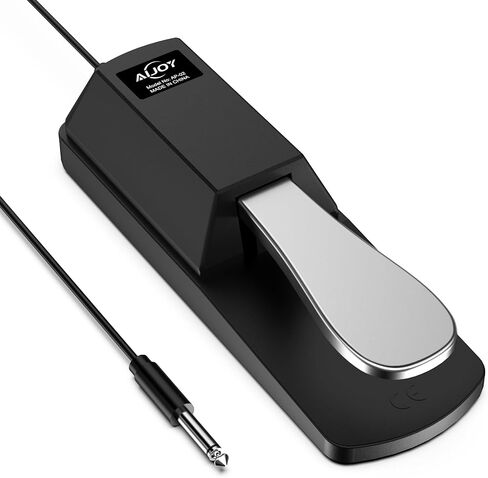 Aijoy 6.35mm Sustain Pedal for Electronic Keyboard, Universal Piano Pedal with Polarity Switch for Digital Piano/MIDI Keyboard/Synthesizer, Anti-Slip Rubber Bottom and 4.9ft Cable in Kuwait