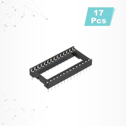 MECCANIXITY 17Pcs DIP IC Chip Socket Adapter 15.24mm Row Pitch 28 Pin IC Assortment Kit 2.54mm/0.1" Pitch for Breadboard Project, PCB Board Design in Kuwait