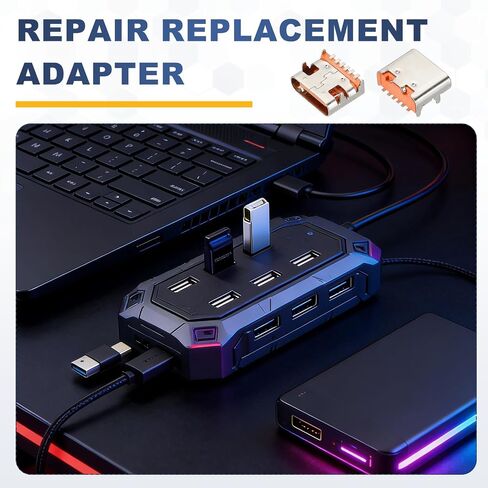 MECCANIXITY 20Pcs USB3.1 Type C Female Socket Connector Jack Port, 6Pin DIP 90 Degree Repair Replacement Adapter for Circuit Boards PCB Board Digital Devices, Orange in Kuwait