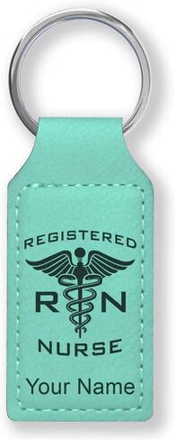 LaserGram Rectangle Keychain, RN Registered Nurse, Personalized Engraving Included in Kuwait