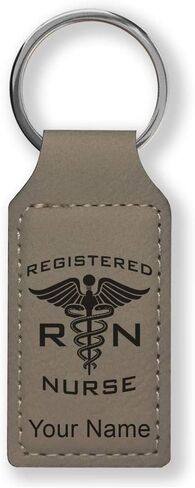 LaserGram Rectangle Keychain, RN Registered Nurse, Personalized Engraving Included in Kuwait