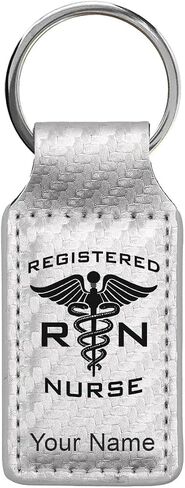LaserGram Rectangle Keychain, RN Registered Nurse, Personalized Engraving Included in Kuwait