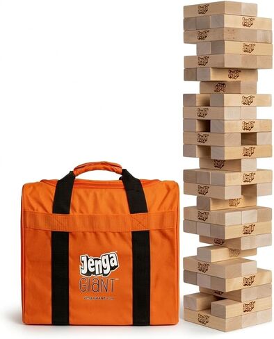Jenga Official Giant JS6 - Extra Large Size Stacks to Over 4 feet, Includes Heavy-Duty Carry Bag, Premium Hardwood Blocks, Splinter Resistant, Precision-Crafted Known Brand Game in Kuwait