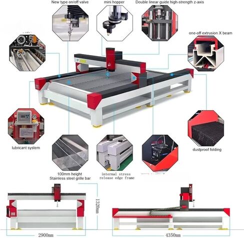 آلة القطع بالماء النفاث ذات 5 محاور CNC القاطع المائي النفاث ذو الضغط العالي للمعادن الحجر الزجاجي نظام القطع الصناعي للمصنعين والمهندسين in Kuwait