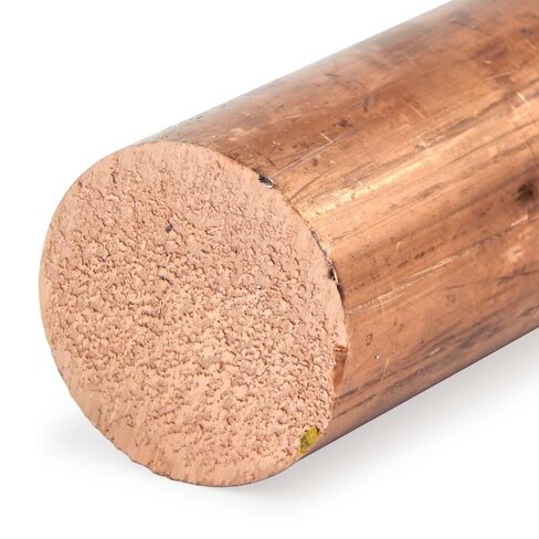 110 Copper Round Bar, Unpolished (Mill) Finish, H04 Temper, ASTM B187, 0.5" Diameter, 36" Length, OnlineMetals in Kuwait