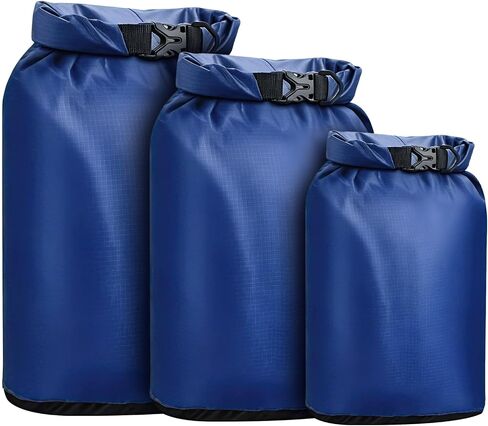 Pimoys Dry Bag Waterproof 3 Pack Lightweight Dry Sack, 6L&10L&20L Outdoor Stuff Sack, Durable Wet Dry Storage Bag for Hiking, Backpacking, Camping, Kayaking, Swimming, Boating(Green, Black, Blue) in Kuwait