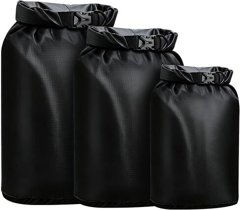 Pimoys Dry Bag Waterproof 3 Pack Lightweight Dry Sack, 6L&10L&20L Outdoor Stuff Sack, Durable Wet Dry Storage Bag for Hiking, Backpacking, Camping, Kayaking, Swimming, Boating(Green, Black, Blue) in Kuwait