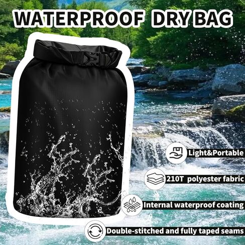 Pimoys Dry Bag Waterproof 3 Pack Lightweight Dry Sack, 6L&10L&20L Outdoor Stuff Sack, Durable Wet Dry Storage Bag for Hiking, Backpacking, Camping, Kayaking, Swimming, Boating(Green, Black, Blue) in Kuwait