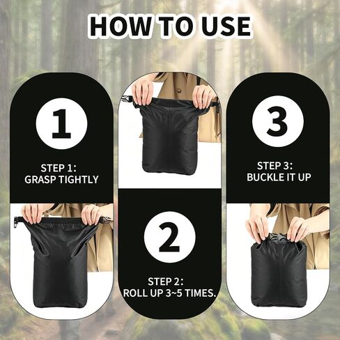 Pimoys Dry Bag Waterproof 3 Pack Lightweight Dry Sack, 6L&10L&20L Outdoor Stuff Sack, Durable Wet Dry Storage Bag for Hiking, Backpacking, Camping, Kayaking, Swimming, Boating(Green, Black, Blue) in Kuwait